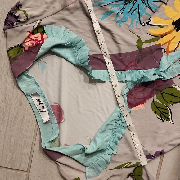 Vintage Ken Scott Midi Dress Size XS Women Silk Blend Artsy Tropical Floral Boho - Picture 2 of 3